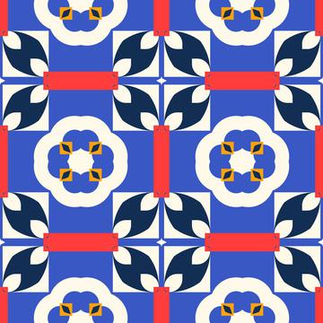 Blue flowers pattern