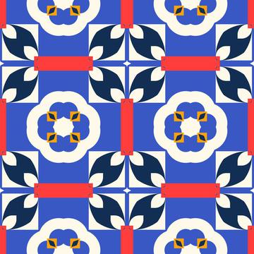 Blue flowers pattern