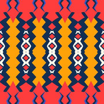 Shapes on a red background