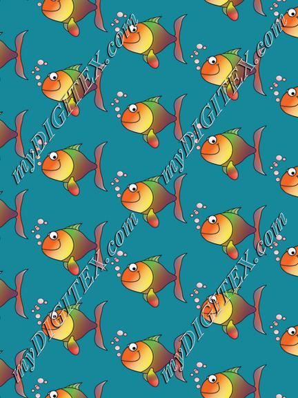 Fish on a blue background pattern