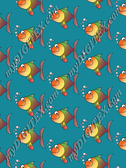 Fish on a blue background pattern