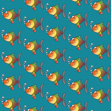 Fish on a blue background pattern