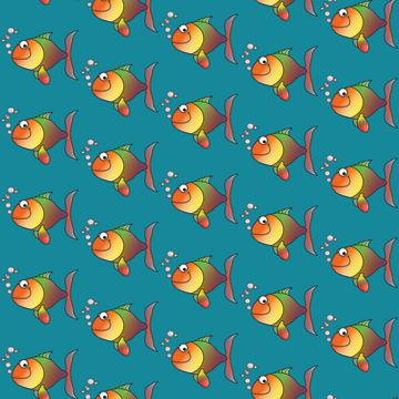 Fish on a blue background pattern