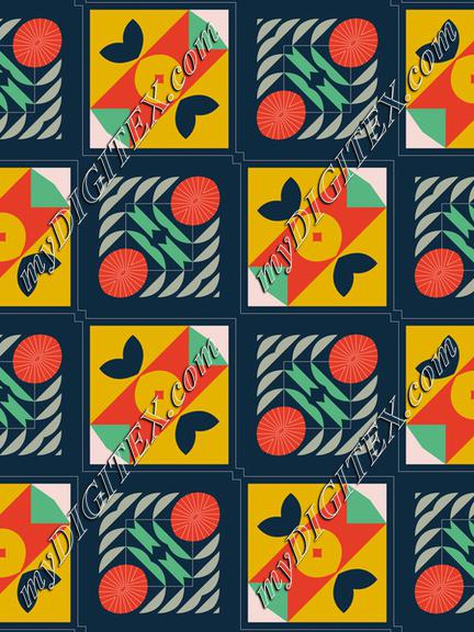 Shapes in squares pattern