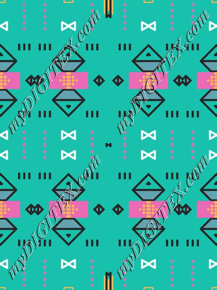 Shapes on a turquoise background