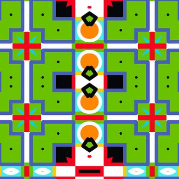 Shapes on a green background
