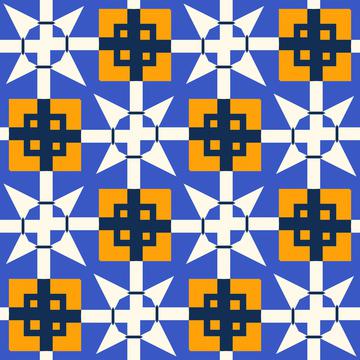 Shapes on a blue background