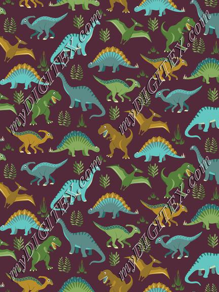 Dinosaur Vegetation Scatter - Mulberry