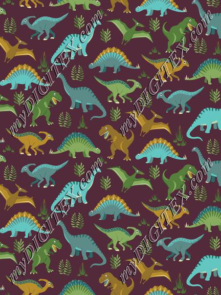 Dinosaur Vegetation Scatter - Mulberry