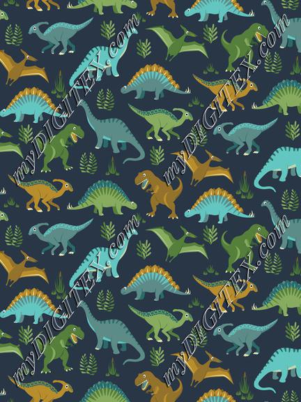 Dinosaur Vegetation Scatter - Navy