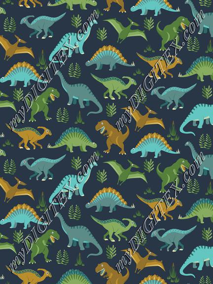 Dinosaur Vegetation Scatter - Navy