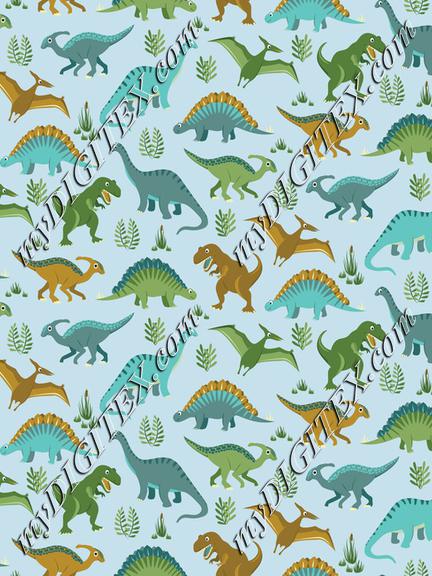 Dinosaur Vegetation Scatter - Pale Blue