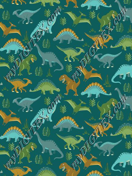 Dinosaur Vegetation Scatter - Teal