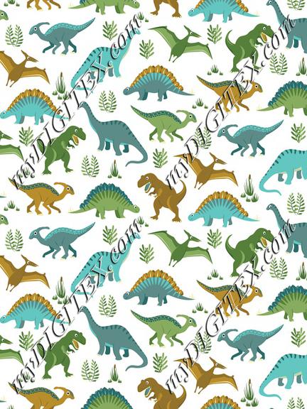 Dinosaur Vegetation Scatter - White