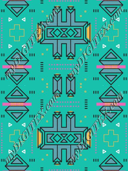 Shapes on a turquoise background