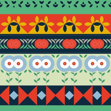 Shapes rows in retro colors