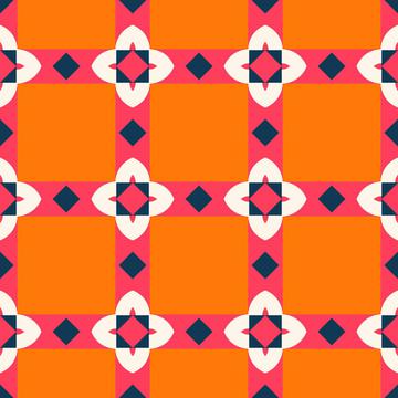 Flowers and squares pattern