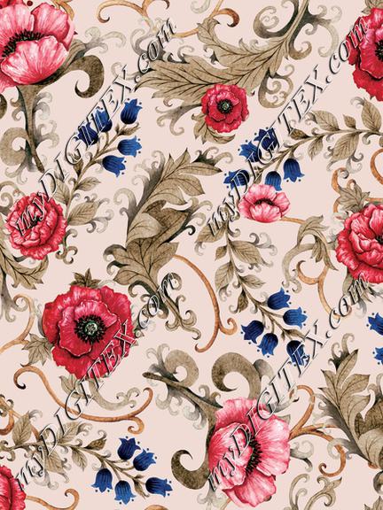 Ornamental floral print