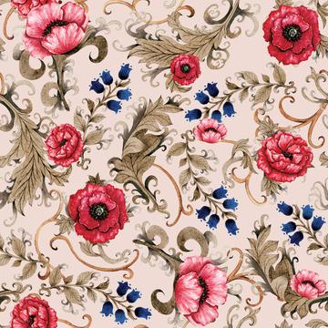 Ornamental floral print