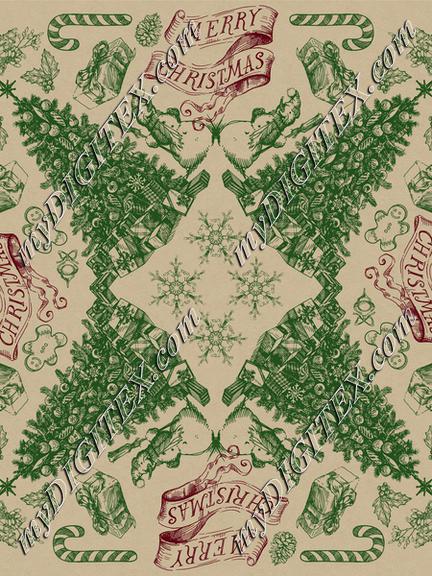 Country Christmas Bandana Toile 1