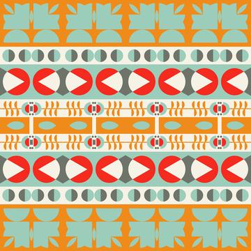 Shapes in retro colors rows