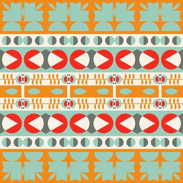 Shapes in retro colors rows