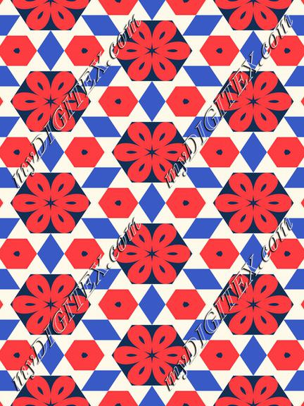 Red flowers pattern