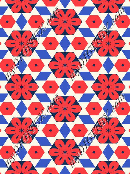 Red flowers pattern