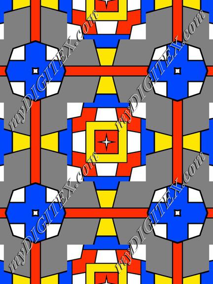 Colorful shapes on a grey background