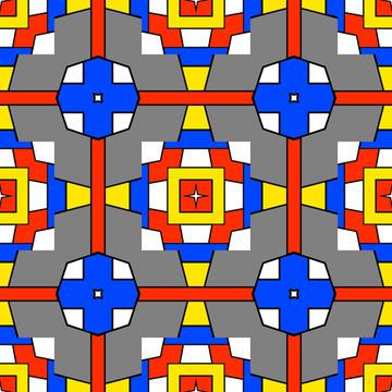 Colorful shapes on a grey background