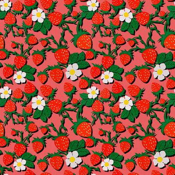 ROS032721EmbroideredStrawberriesCompositionRed100%