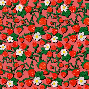 ROS032721EmbroideredStrawberriesCompositionRed100%