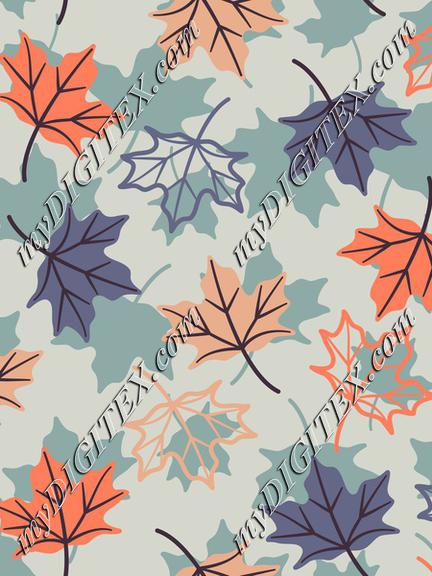 Maple leaves light blue silhouette+fill