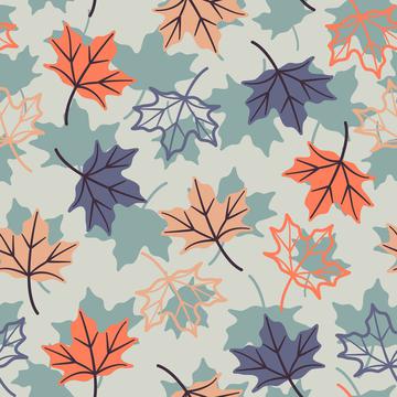 Maple leaves light blue silhouette+fill