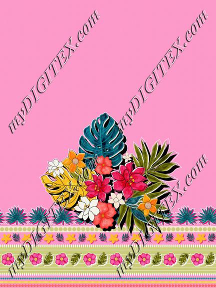 ROS100721FloralBloomingPalePinkBorder100%