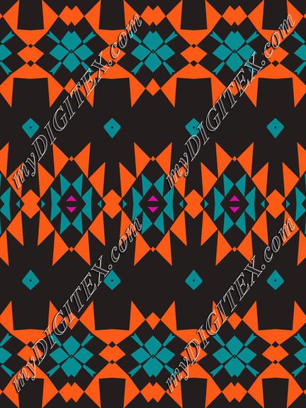 Tribal shapes rows on a black background
