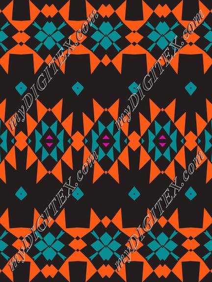 Tribal shapes rows on a black background