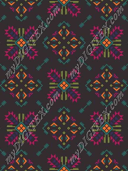 Tribal shapes on a black background
