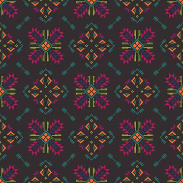 Tribal shapes on a black background