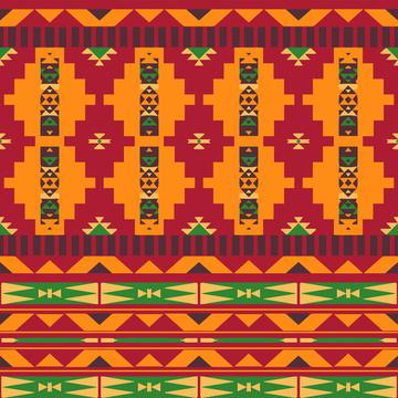 Tribal shapes in retro colors