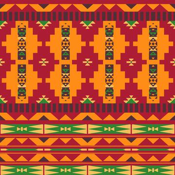 Tribal shapes in retro colors