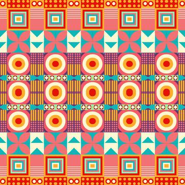 Pastel shapes rows