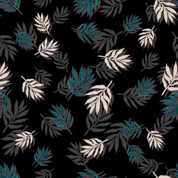 ROS101621LeafBlue&OffWhitePatternBlack