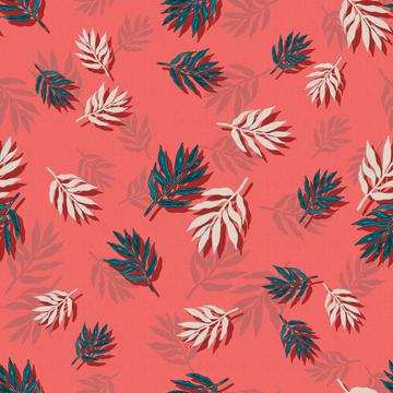 ROS101621LeafBlue&OffWhitePatternCoral