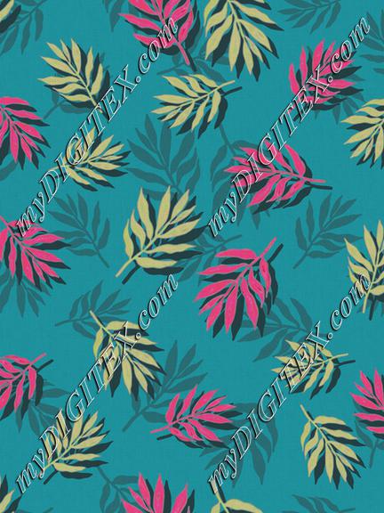 ROS101621LeafPink&GreenPatternBlue