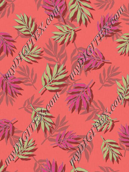 ROS101621LeafPink&GreenPatternCoral