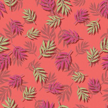 ROS101621LeafPink&GreenPatternCoral