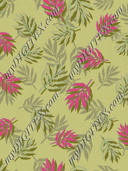 ROS101621LeafPink&GreenPatternGreen