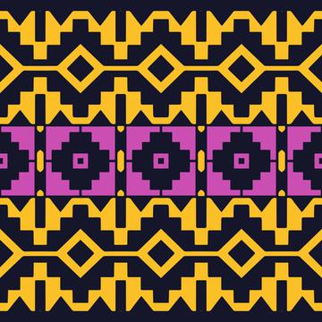 Tribal shapes on a black background