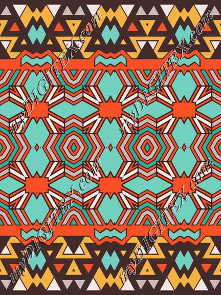 Shapes in retro colors rows